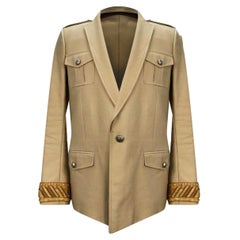 BALMAIN BEIGE COTTON BLAZER Jacket 56 - 3XL from Celebrity Closet