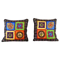 Gianni Versace Atelier Rare Vintage Silk Pillows - A Pair