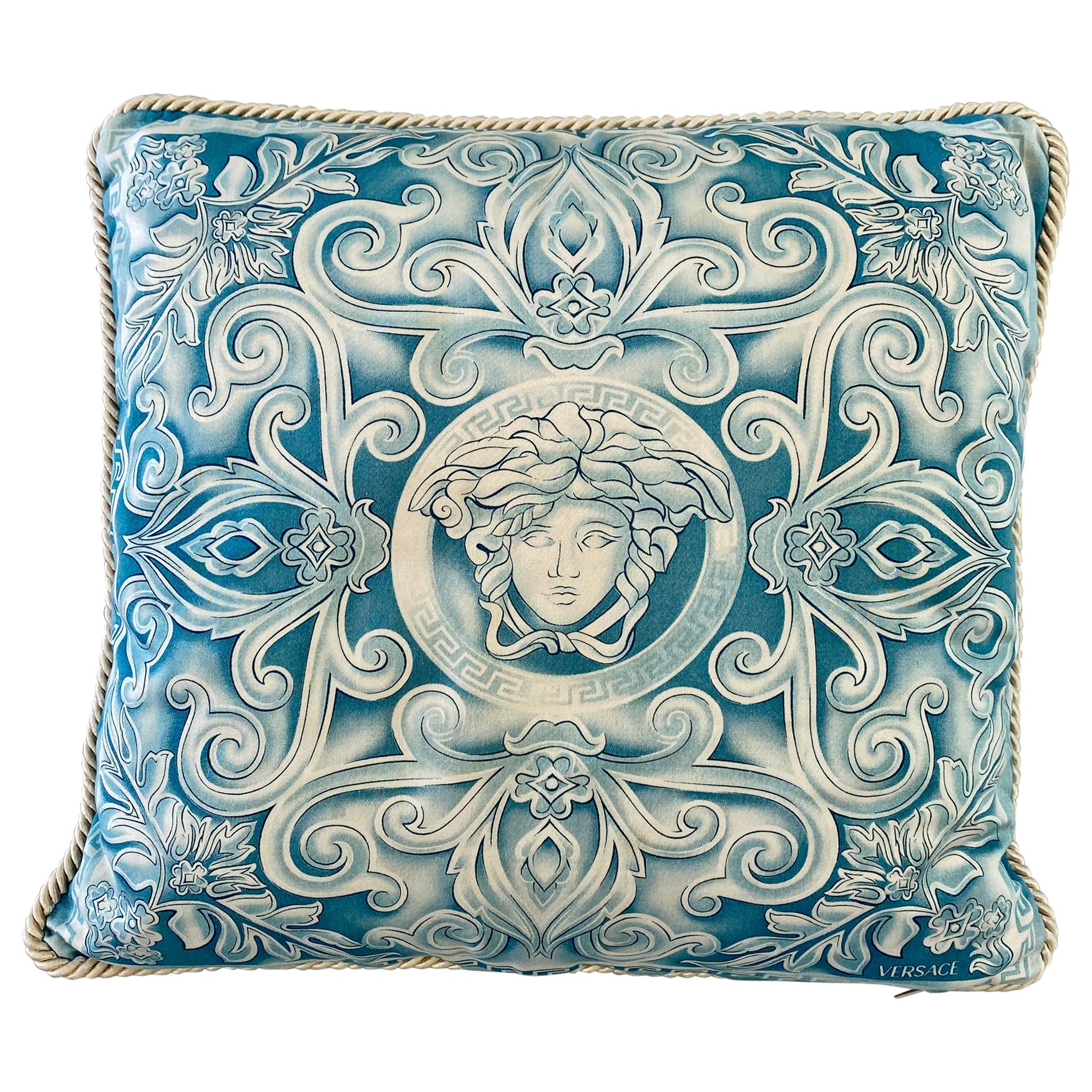 Versace Vintage Medusa Pillow  For Sale