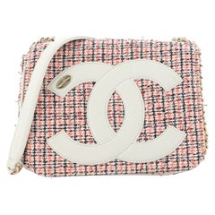 Chanel CC Mania Flap Bag Tweed with Lambskin Small