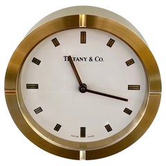 New Tiffany & Co Brass Swiss Made Desk Clock