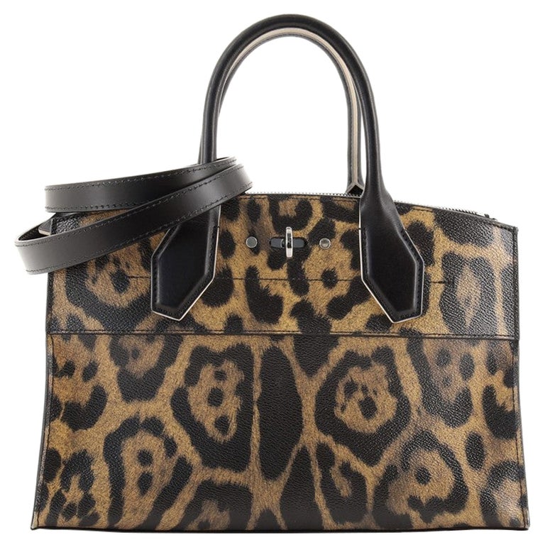 Louis Vuitton City Steamer Handbag Wild Animal Print Canvas EW For Sale
