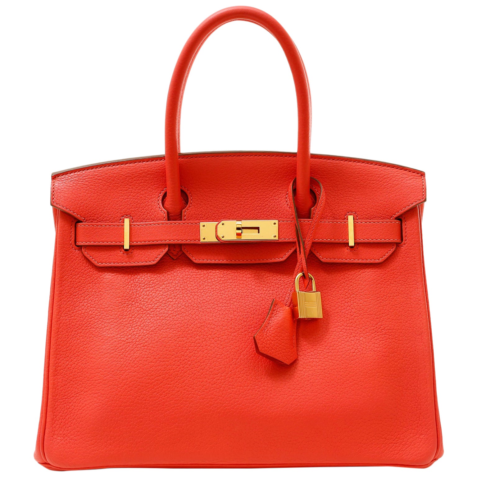 Hermès Poppy Red Togo 30 cm Birkin Bag with Gold Hardware