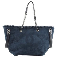 Chanel Double Face Deauville Tote Fringe Quilted Canvas Small