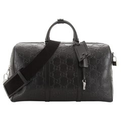 Gucci Convertible Duffle Bag GG Embossed Perforated Leather Large