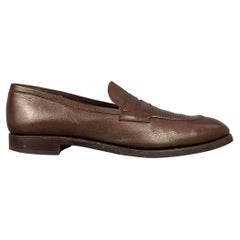 CARMINA Size 14 Brown Leather Penny Strap Slip On Loafers