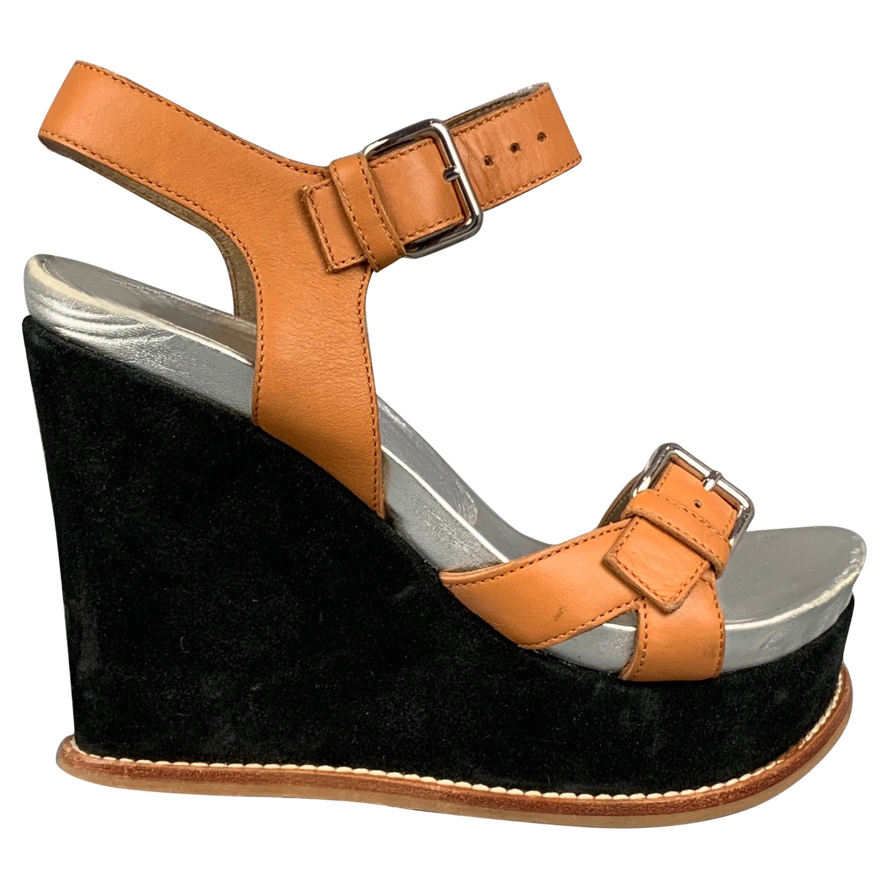 black block wedge heels