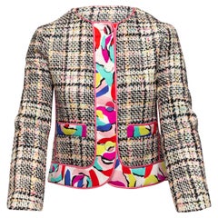 Moschino White & Multicolor Boutique Tweed Jacket
