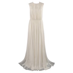 ALEXANDER McQUEEN S/S 2007 Ivory Silk Chiffon Full Length Ballgown Dress Gown