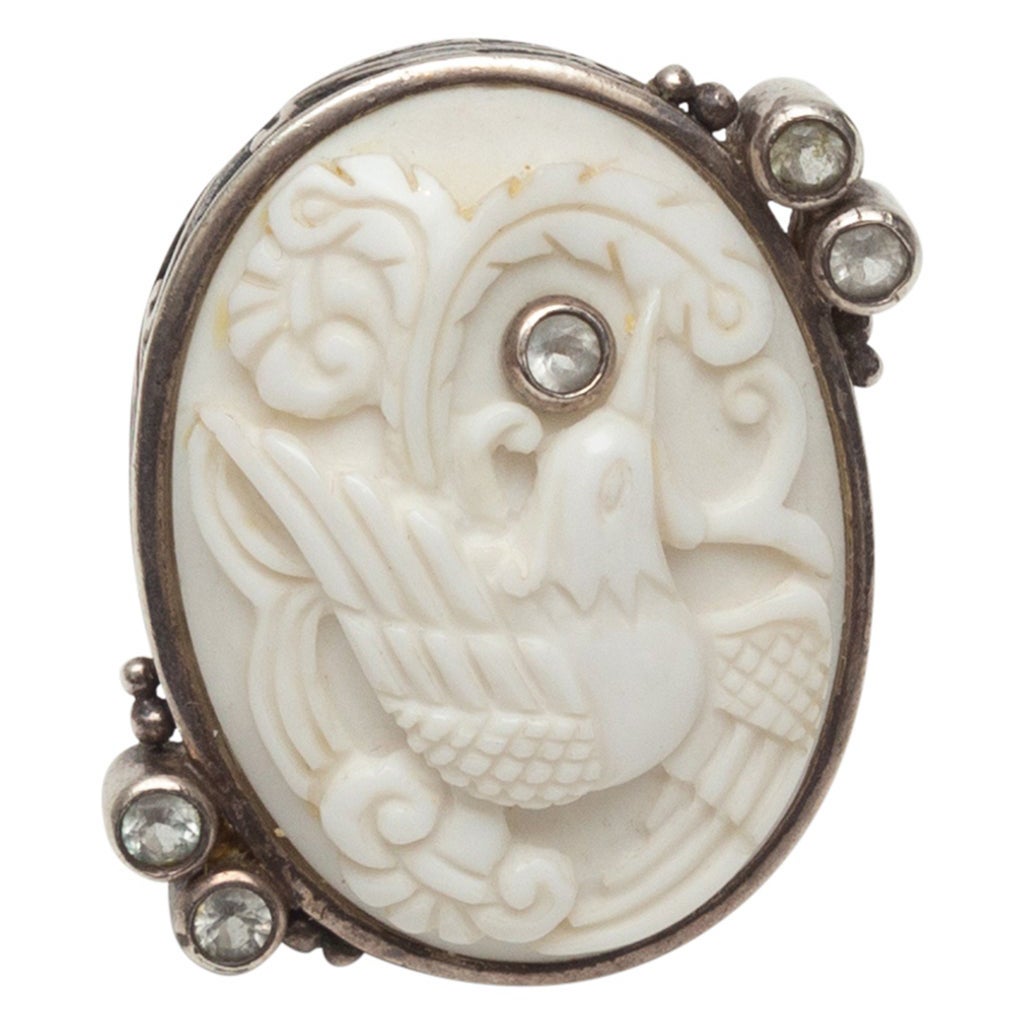 Echo White & Sterling Silver of the Dream Carved Bird Ring