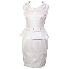 Karl Lagerfeld White Satin Dress 9