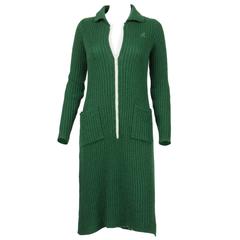 70s Green Knitted Courreges Dress 9