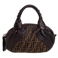 Fendi Tobacco Zucca Canvas and Leather Baby Spy Bag