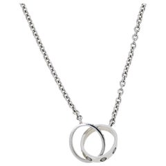 Cartier Love Interlocking Loop 18K White Gold Necklace