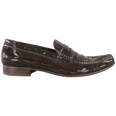 DSQUARED2 Size 8 Brown Patent Leather Penny Loafers