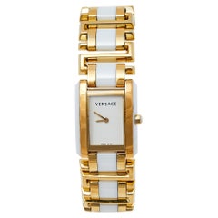 Versace White Gold Plated Ceramic Era 70Q Women's Wristwatch 25 mm