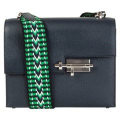 HERMES azul Nuit Epsom cuero VERROU 21 CORREA Bolso de hombro