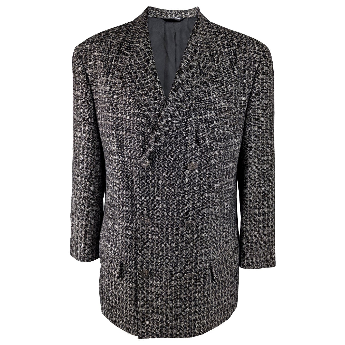 Gianni Versace Versus Vintage Mens Grey Wool & Mohair Blazer Jacket Sport Coat