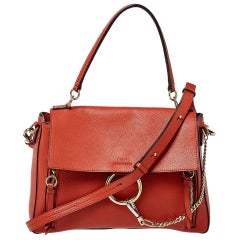 Chloe Ginger Brown Leather Medium Faye Day Top Handle Bag