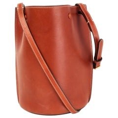 CELINE brick red leather SMALL BUCKET Shoulder Crossbody Bag