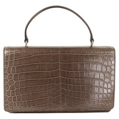 PRADA Cenere taupe CROCODILE 1BA017 Top Handle Bag