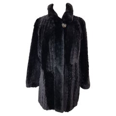 Unused black sheared beaver fur coat size 8