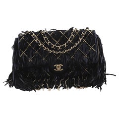Chanel Paris-Dallas Fringe Flap Bag Studded Metallic Suede with Chain Detail