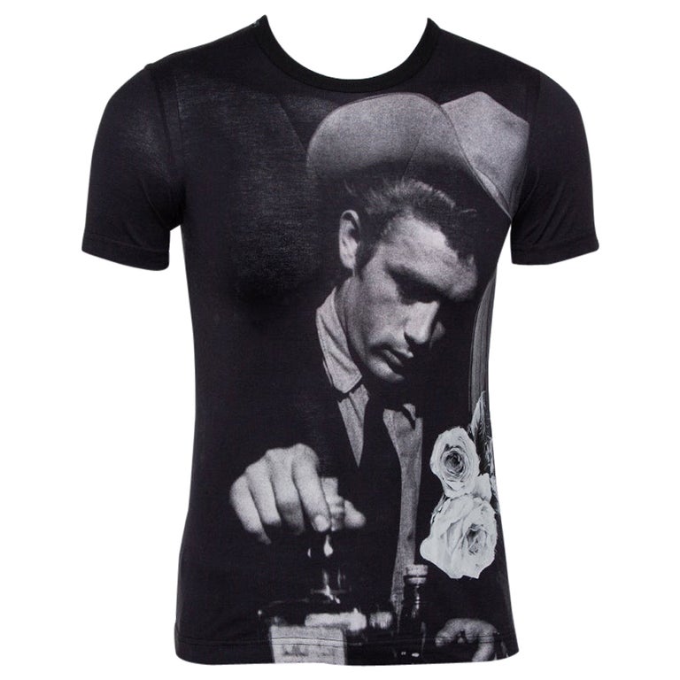 Dolce and Gabbana Black Cotton James Dean Printed Crewneck T-Shirt XS For  Sale at 1stDibs