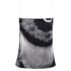 GIVENCHY F/S 1999 ALEXANDER McQUEEN Schwarz-Weißes abstraktes Illusion-Tanktop