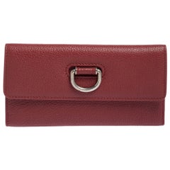 Burberry Dark Red Leather Highbury Continental Wallet