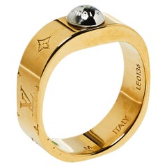 Louis Vuitton Two Tone Nanogram Ring M