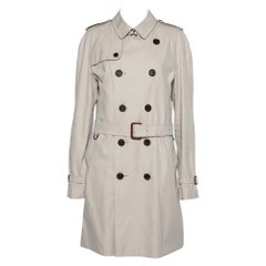 Used Burberry Beige Cotton Belted Double Breasted Trench Coat XL