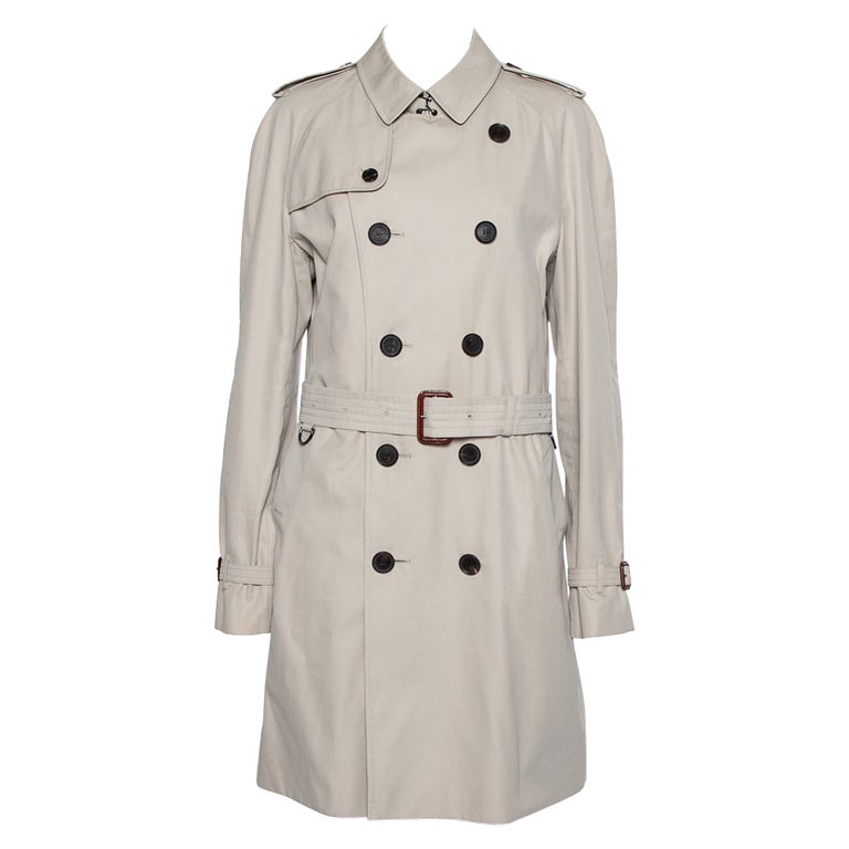 Burberry Beige Cotton Belted Double Breasted Trench Coat XL For Sale at 1stDibs burberry