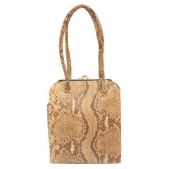 Anya Hindmarch Beige & Black Python Handbag