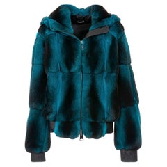 Used Brand new dyed chinchilla fur coat size M