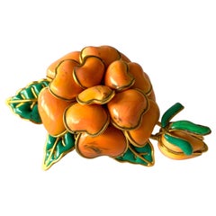 Vintage Chanel Coral Camellia Brooch