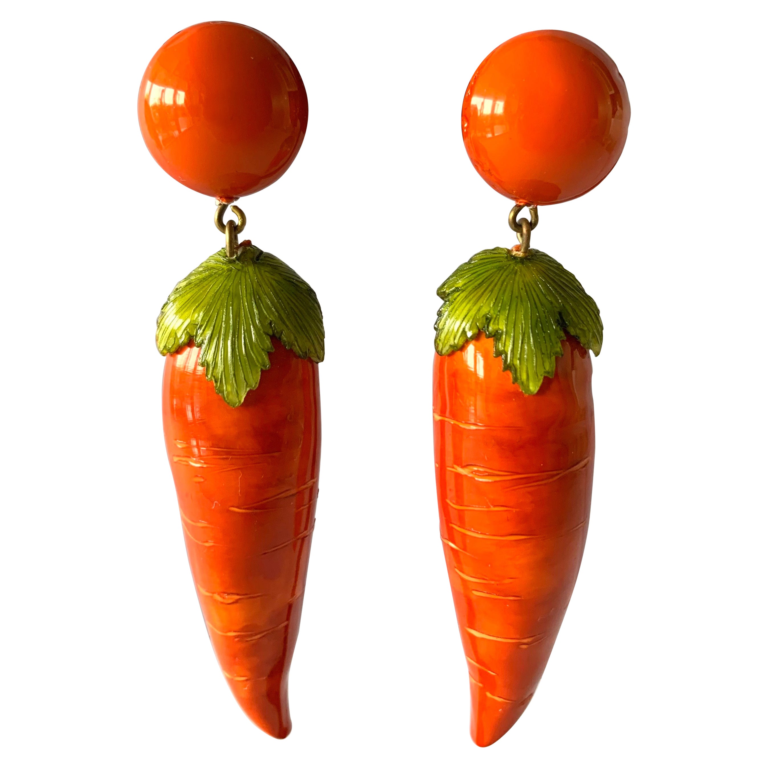 XL Carrot Statement Earrings 