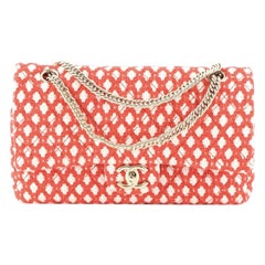 Chanel Bijoux Chain Double Flap Bag Quilted Tweed Medium