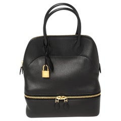 Hermès Black Swift Leather Gold Finished Bolide Secret Bag