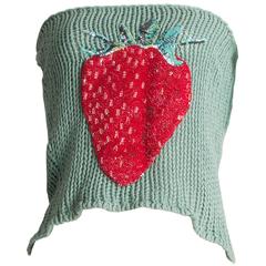 Chloe Knitted Tube Top with Strawberry Sequin Motif