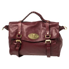 Mulberry Dark Red Leather Alexa Satchel