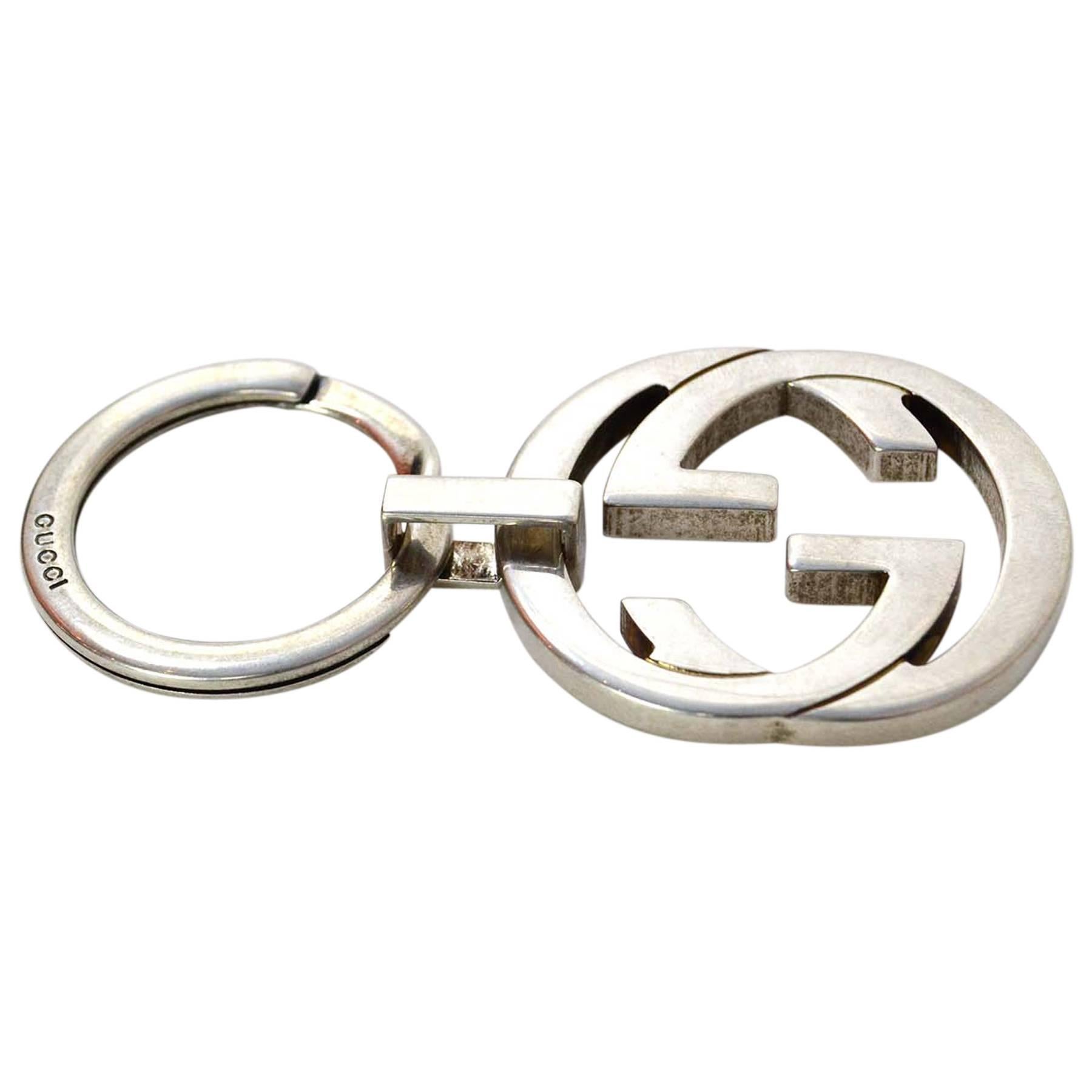 Gucci Silver Logo Key Ring