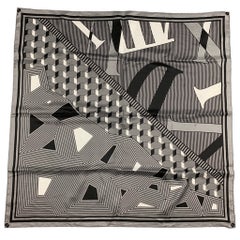 AUDEMARS PIGUET Grey & Black Silk Scarf