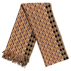 MISSONI Sciarpe Beige & Brown Knitted Wool / Silk Scarf