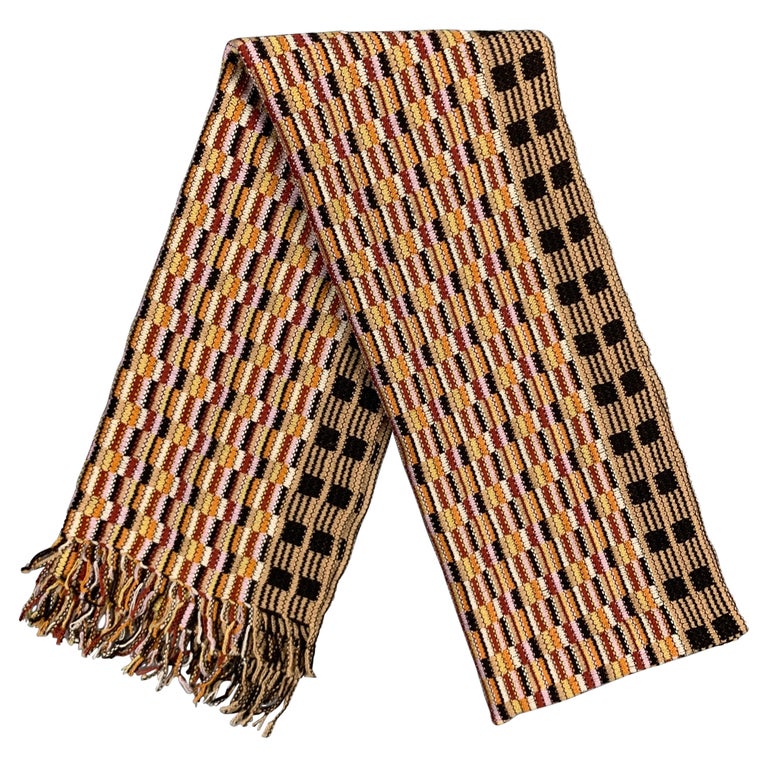MISSONI Sciarpe Beige and Brown Knitted Wool / Silk Scarf at 1stDibs |  chunky wol