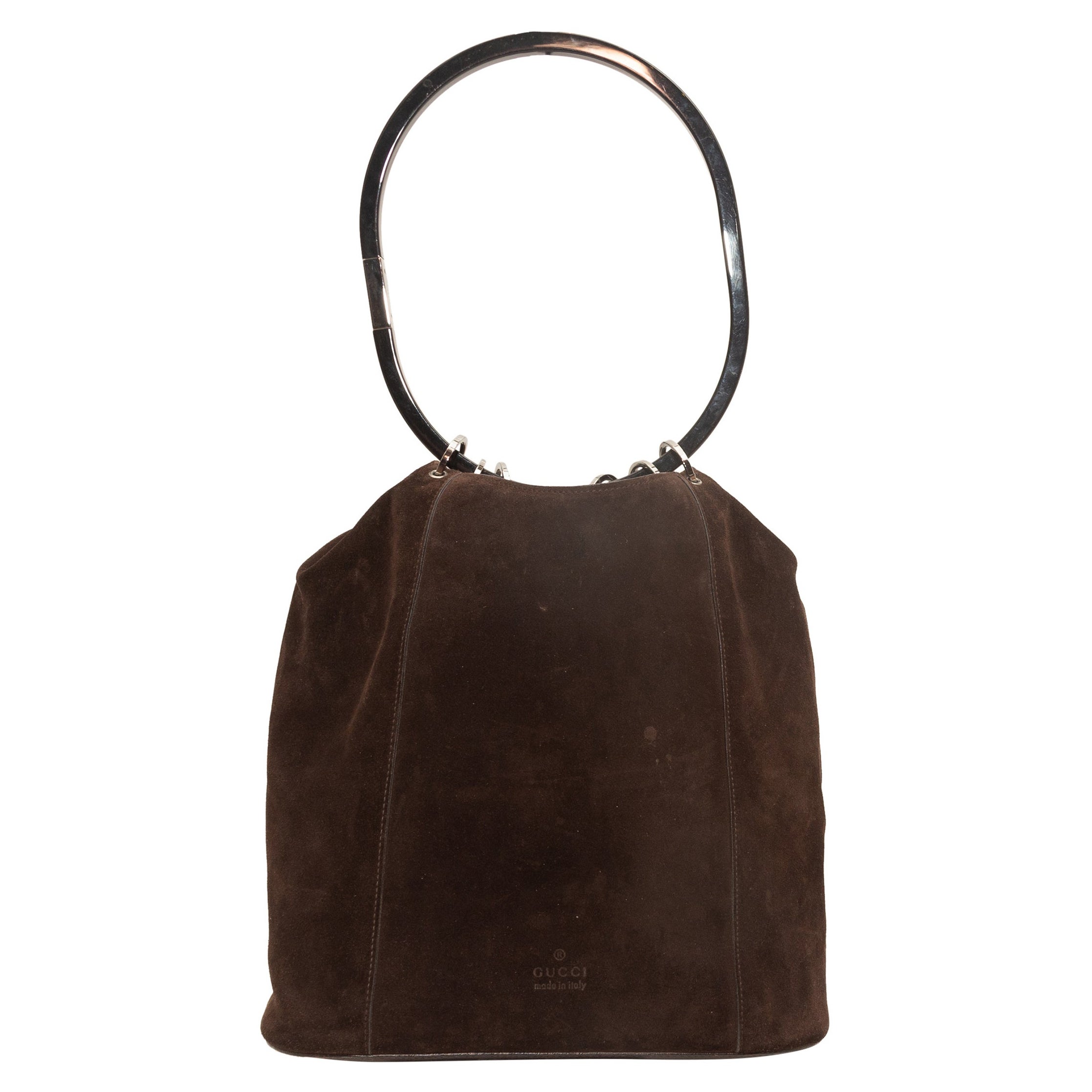 Gucci Brown Suede Bucket Bag