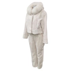 Brand new sheared beaver with fox fur fur snowsuit all sizes are available