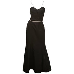 Yigal Azrouel Black Gown with Belt 