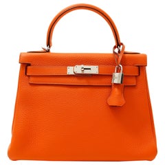 Hermès Fire Orange Togo 28 cm Kelly Bag