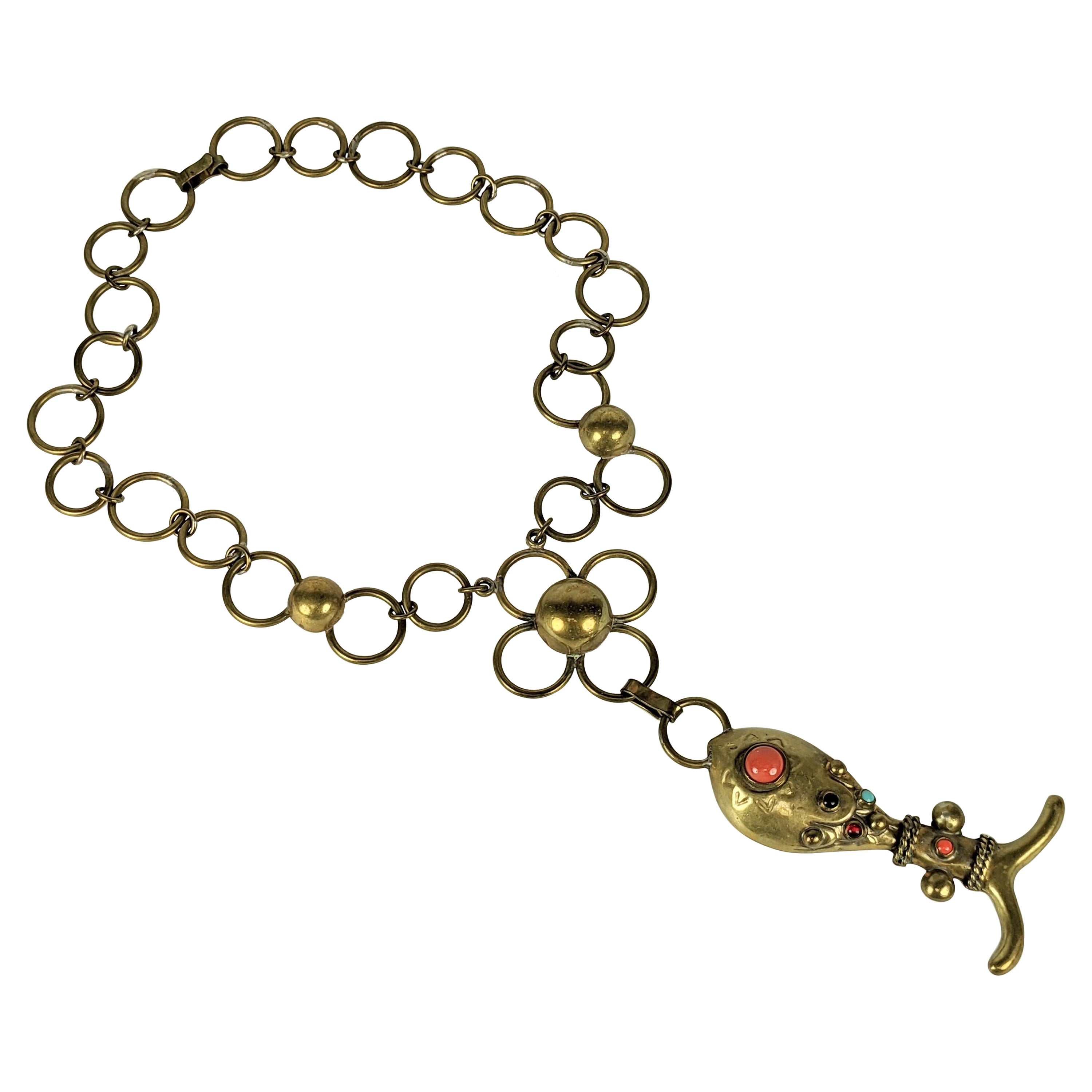 Hubert Harmon - Ceinture à pendentif poisson atomique en vente